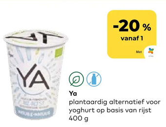 Bio Planet Ya plantaardig alternatief voor yoghurt op basis van rijst 400 g aanbieding