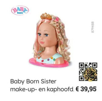 Baby Born Sister make-up- en kaphoofd