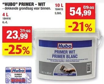 Hubo Hubo primer - wit aanbieding