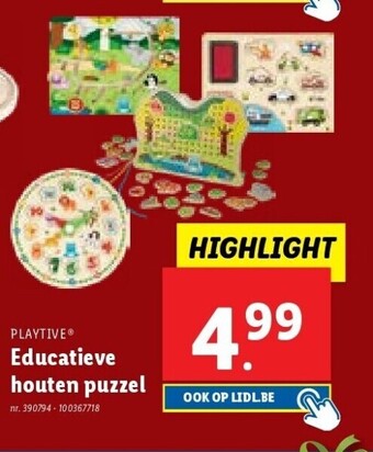 Lidl Educatieve houten puzzel aanbieding