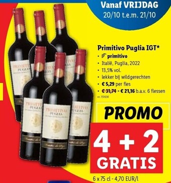 Lidl Primitivo puglia igt aanbieding