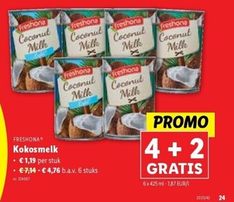 Lidl Kokosmelk aanbieding