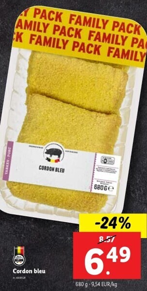 Lidl Cordon bleu aanbieding