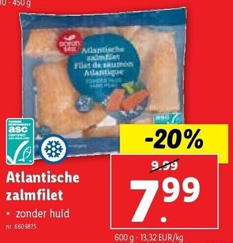 Lidl Atlantische zalmfilet aanbieding