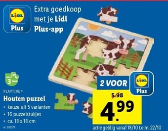 Lidl Houten puzzel aanbieding