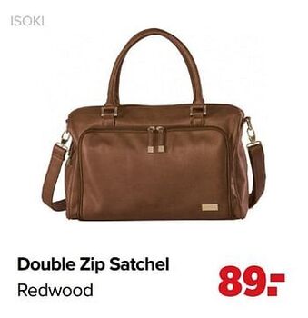 Double zip satchel redwood