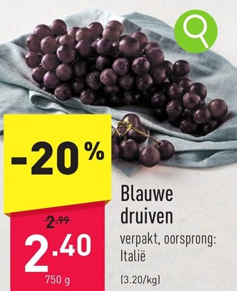 ALDI Blauwe druiven 750 g aanbieding