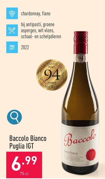 ALDI Baccolo Bianco Puglia IGT 75 cl aanbieding
