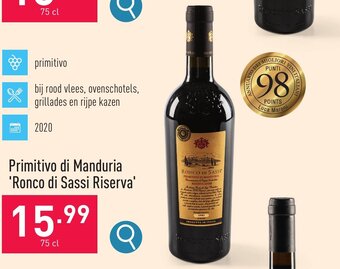 ALDI Primitivo di Manduria 'Ronco di Sassi Riserva' 75 cl aanbieding