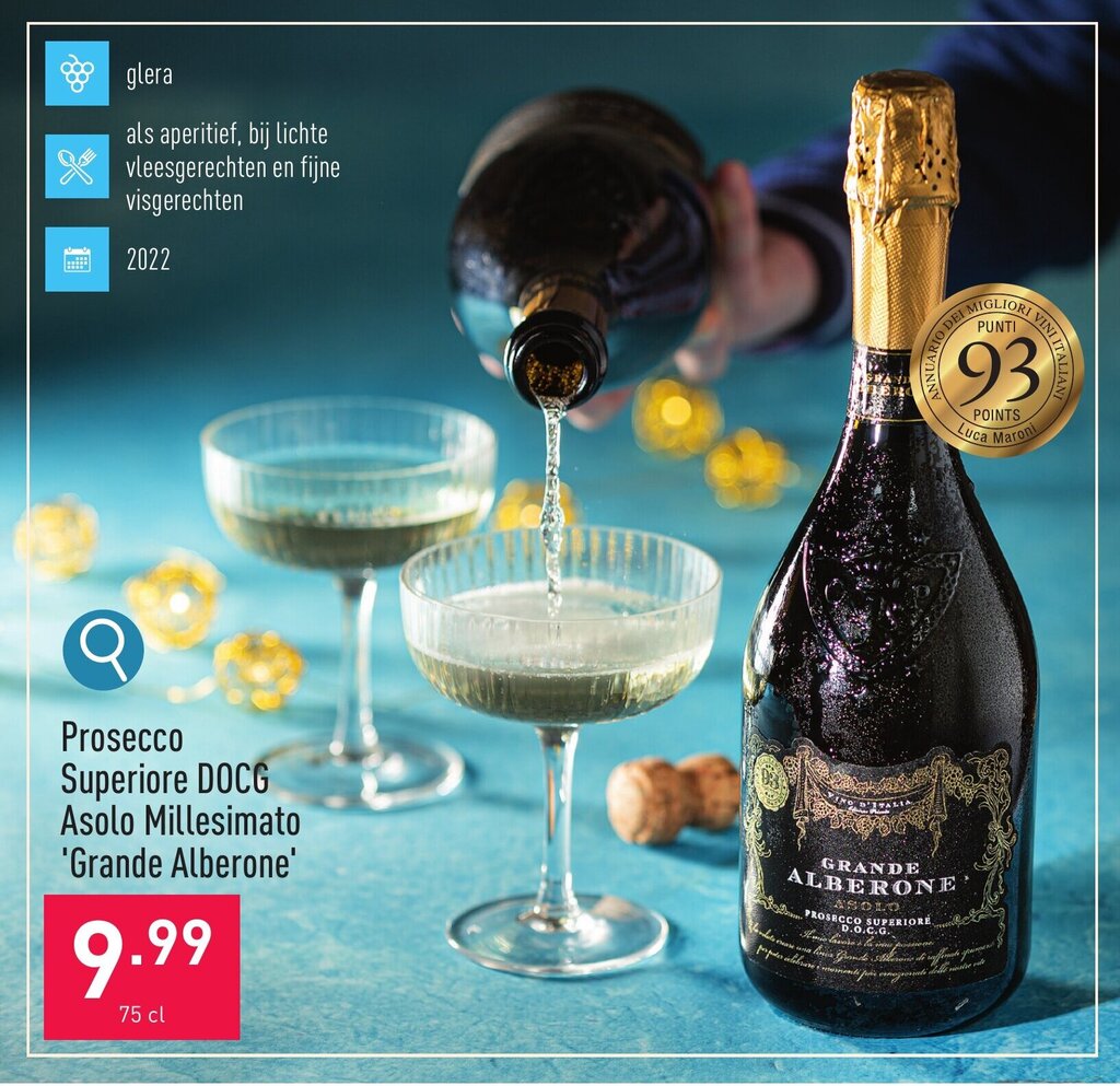 Prosecco Superiore DOCG Asolo Millesimato 'Grande Alberone' promotie
