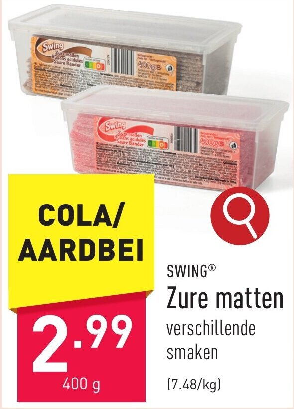 SWING Zure matten 400 g promotie bij ALDI