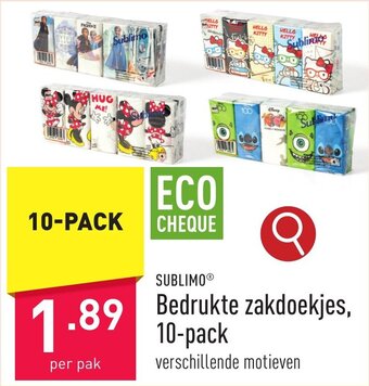 ALDI SUBLIMO Bedrukte zakdoekjes aanbieding