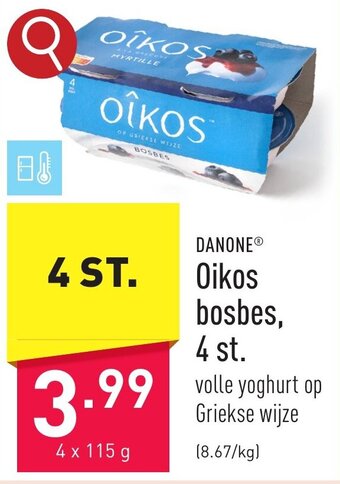 ALDI DANONE Oikos bosbes aanbieding