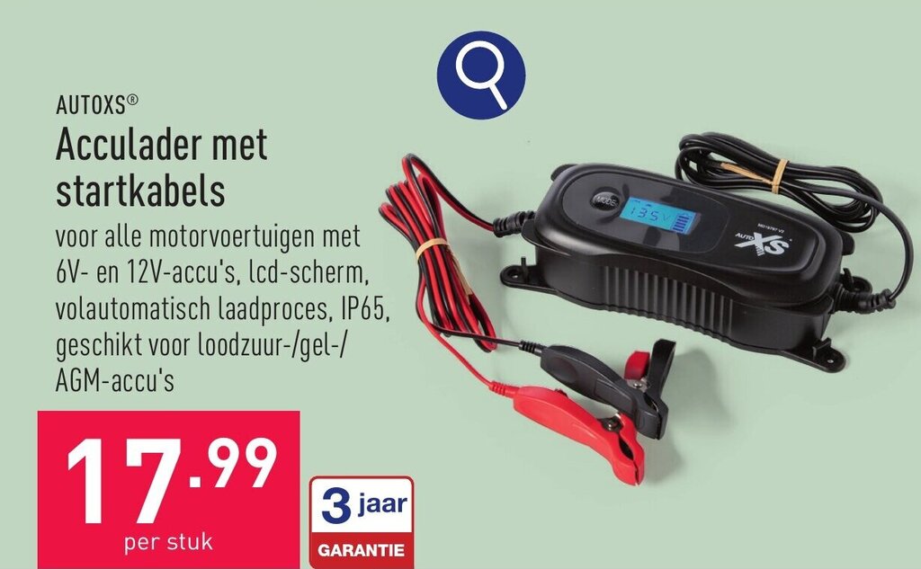 AUTOXS Acculader met startkabels promotie bij ALDI