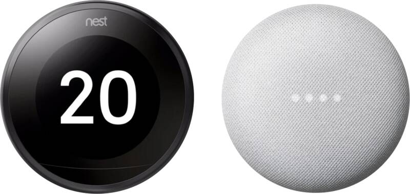 CoolBlue Nest learning thermostat v3 premium zwart + google nest mini wit aanbieding