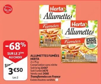 Auchan ALLUMETTES FUMÉES HERTA aanbieding