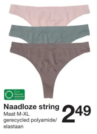 Naadloze string Maat M-XL