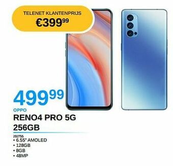 AUVA Oppo reno4 pro 5g 256gb aanbieding