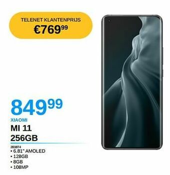 AUVA Xiaomi mi 11 256gb aanbieding