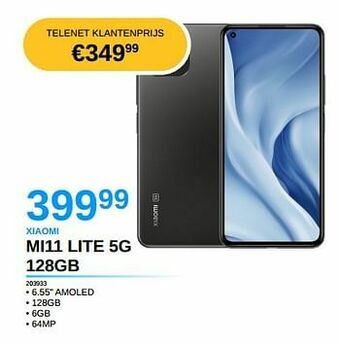 AUVA Xiaomi mi11 lite 5g 128gb aanbieding