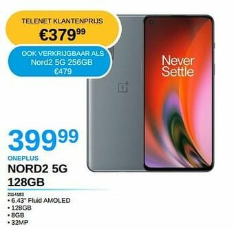 AUVA Oneplus nord2 5g 128gb aanbieding