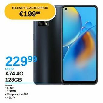 AUVA Oppo a74 4g 128gb aanbieding