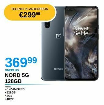 AUVA Oneplus nord 5g 128gb aanbieding