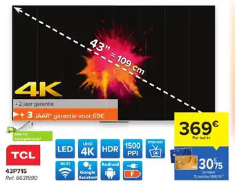 Carrefour TCL 43P715 43" aanbieding