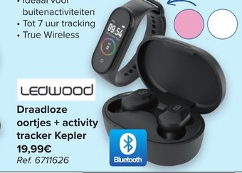 Ledwood Draadloze oortjes + activity tracker Kepler