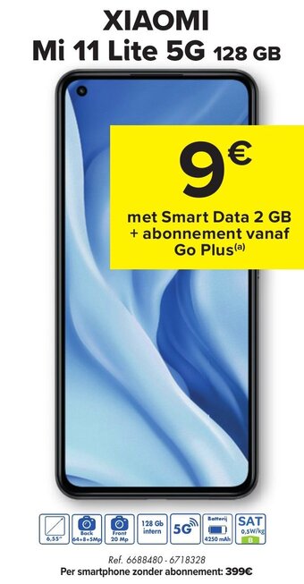 Carrefour Xiaomi Mi 11 Lite 5G 128GB aanbieding