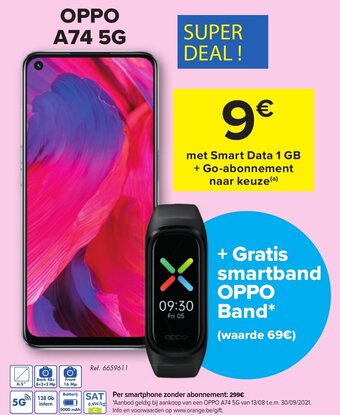 Carrefour Oppo A74 5G aanbieding