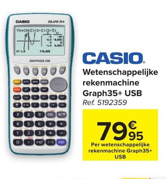Carrefour Casio Wetenschappelijke rekenmachine Graph35+ USB aanbieding