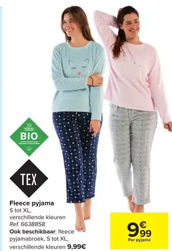Carrefour Fleece pyjama S tot XL aanbieding