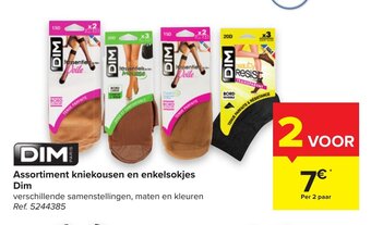 Carrefour Assortiment kniekousen en enkelsokjes Dim aanbieding