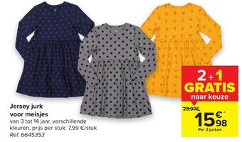 Carrefour Jersey jurk voor meisjes aanbieding