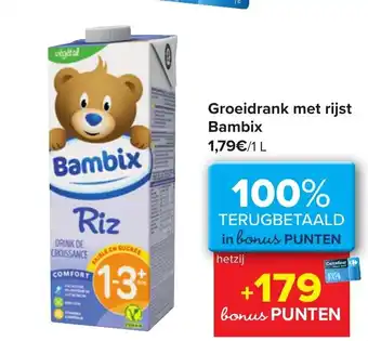 Carrefour Groeidrank met rijst Bambix 1L aanbieding