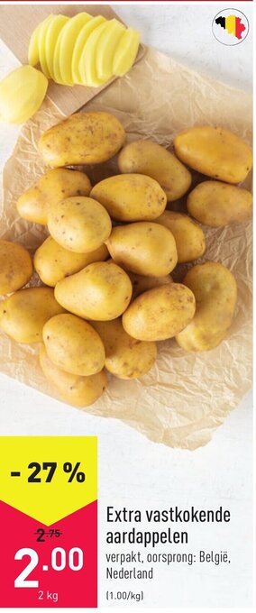 ALDI Extra vastkokende aardappelen 2kg aanbieding
