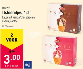 ALDI Mucci Ijshoorntjes, 6 st. aanbieding
