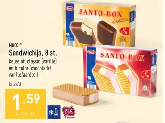 ALDI Mucci Sandwichijs, 8 st. 8x90ml aanbieding