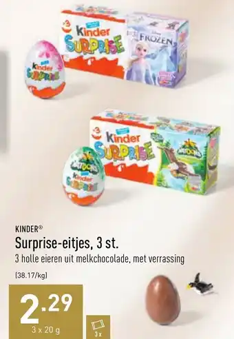 ALDI Kinder Suprise-eitjes, 3 st. 3x20g aanbieding