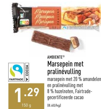 ALDI Ambiente Marsepein met pralinevulling 150g aanbieding