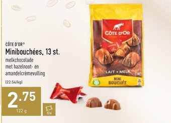 ALDI Cote d'or Minibouchees, 13 st. 122g aanbieding