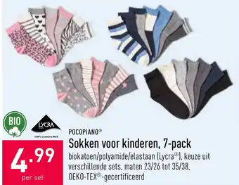ALDI Pocopiano Sokken voor kinderen, 7-pack 23/26 tot 35/38 aanbieding