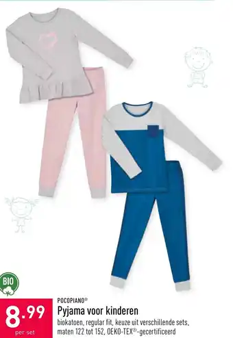 ALDI Pocopiano Pyjama voor kinderen 122 tot 152 aanbieding