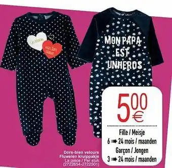 Cora Dors-bien velours fluwelen kruippakje aanbieding