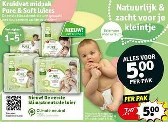 Kruidvat Kruidvat midpak pure + soft luiers aanbieding
