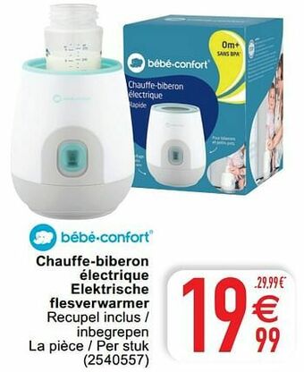 Cora Chauffe-biberon électrique elektrische flesverwarmer aanbieding