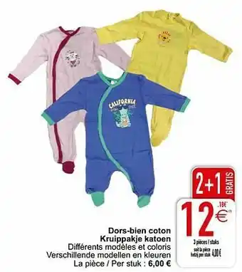 Cora Dors-bien coton kruippakje katoen aanbieding