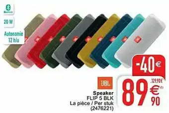 Cora Jbl speaker flip 5 blk aanbieding