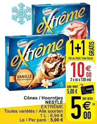 Cora Cônes - hoorntjes nestlé extrême aanbieding